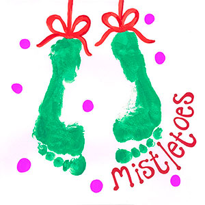 Mistletoes - Footprint - Art - Christmas Cards - Creation Art Cards