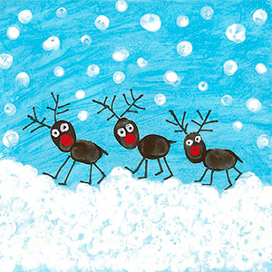 Three Reindeers - Fundraising School Christmas Cards