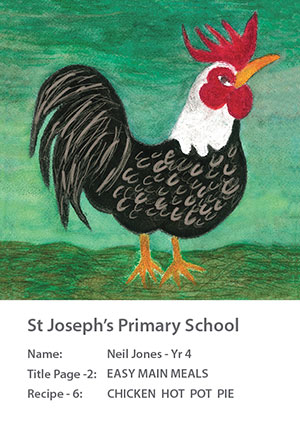 School Fundraising Recipe Book Art - Cockerel - Chicken