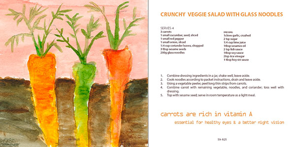 School Fundraising Recipe Book Pages - Carrot & Noodles Recipe