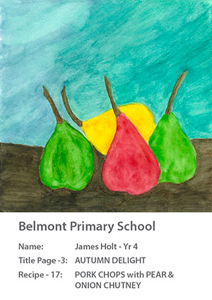 School Fundraising Recipe Book Art - Pears